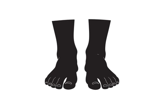 Human Foot Silhouette Isolated on White Background vector