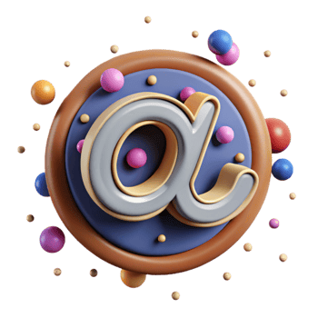 dramatic rustic At Symbol Cutout with Circular Shape and Tail authentic png