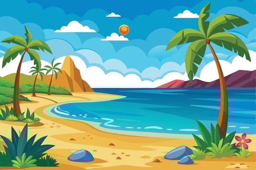 Clear Blue Beach Artwork vector