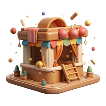 elegant contemporary Antique Trading Post Illustration Isolated detailed png