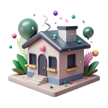 vibrant artistic Eco Friendly House Design Front View Isolated premium png