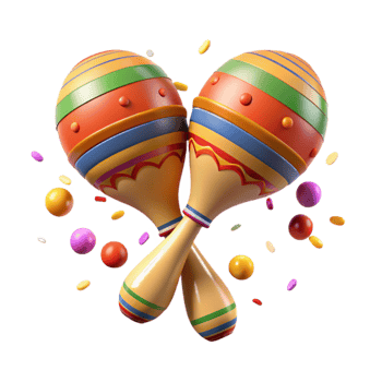elegant minimalist Cinco De Mayo Maracas Shaking Isolated Element premium png