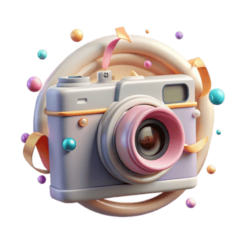 vibrant traditional Digital Film Camera Front View Isolated exclusive png