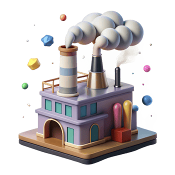 vibrant classic Factory Emitting Smoke Isolated on Transparent Background high quality png