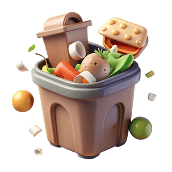 extraordinary traditional Compost Bin with Food Scraps Isolated Cutout detailed png