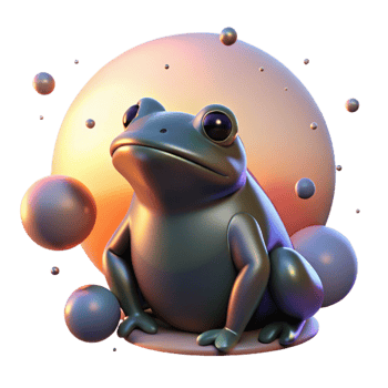 dramatic artistic Frog Silhouette in Sunset Transparent Background png