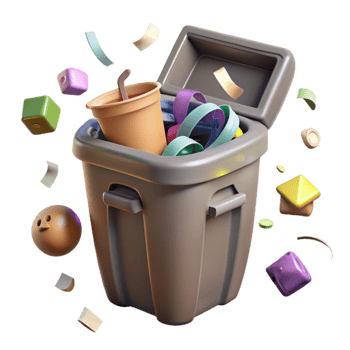 elegant contemporary Compost Bin with Organic Waste Cutout detailed png