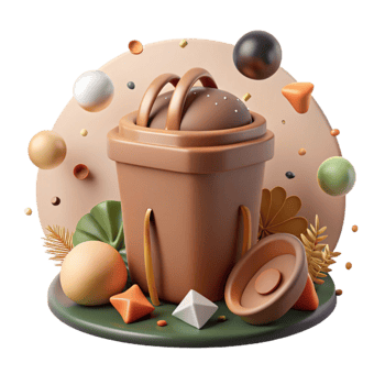 impressive creative Compost Bin Cutout with Brown Organic Matter high quality png
