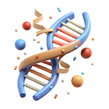 serene creative Dna Strand Unraveling Animated Sequence Isolated on White original png