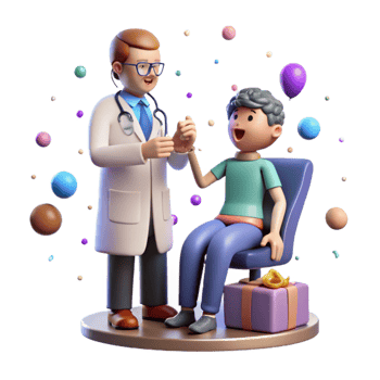 elegant classic Doctor Examining Patient Isolated authentic png