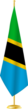 Tanzania flag on a flag stand png