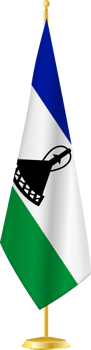 Lesotho flag on a flag stand png