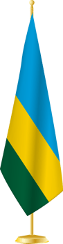 Rwanda flag on a flag stand png