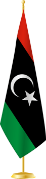 Libya flag on a flag stand png
