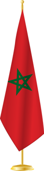 Morocco flag on a flag stand png