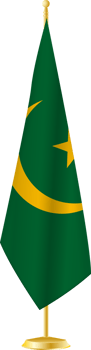 Mauritania flag on a flag stand png