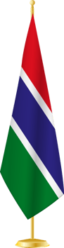 Gambia flag on a flag stand png