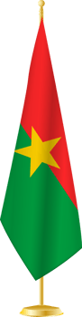 Burkina Faso flag on a flag stand png