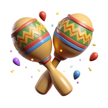 vibrant abstract Cinco De Mayo Maracas Shaking Isolated Element png