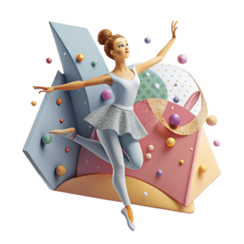 serene modern Ballet Dancer in First Position Cutout detailed png