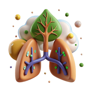 vibrant modern Clean Air Initiative Icon with Lungs and Tree Isolated high quality png