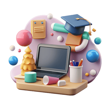 magnificent minimalist Blended Learning Icon Classroom and Laptop Cutout premium png