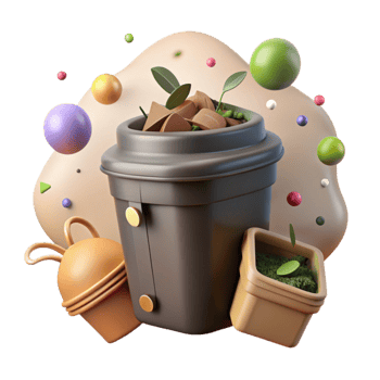 impressive artistic Compost Bin Overflowing with Organic Matter Cutout professional png