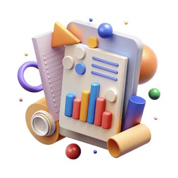 stunning modern Document Analysis Graph Chart and Documents Isolated detailed png