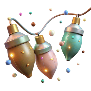 impressive rustic Christmas Lights Cutout Transparent Background detailed png