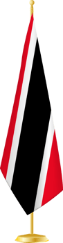 Trinidad and Tobago flag on a flag stand png