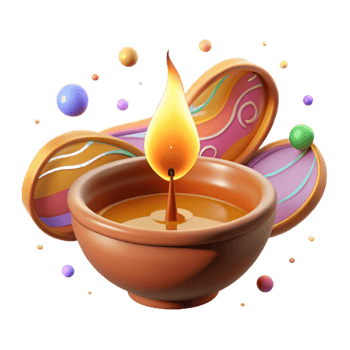 magnificent classic Diwali Diya Isolated with Warm Glow Effect professional png