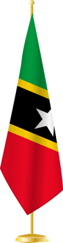 Saint Kitts and Nevis flag on a flag stand png
