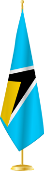 Saint Lucia flag on a flag stand png