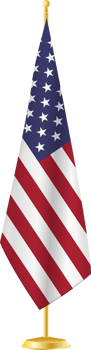 USA flag on a flag stand png