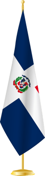 Dominican Republic flag on a flag stand png