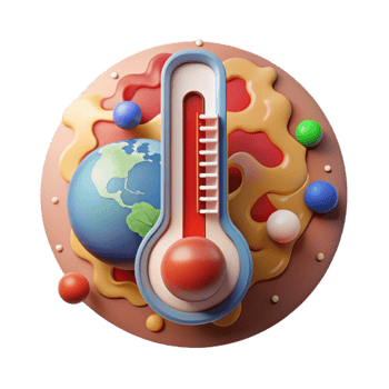 serene minimalist Global Warming Thermometer Cutout with Red Mercury png