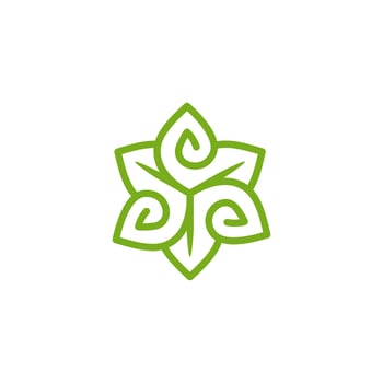 Trinity Triquentra elegant icon logo, leaf triangle for nature industri, triangular vector