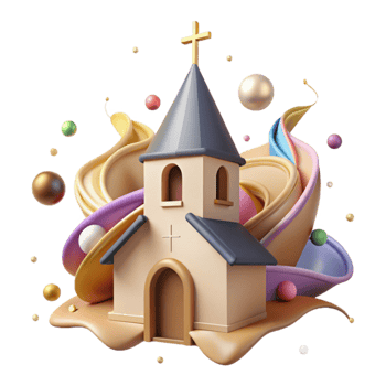 dramatic traditional Church Steeple Cutout with Cross Detail genuine png