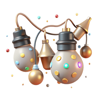 magnificent creative Christmas Lights Cutout Transparent Background high quality png