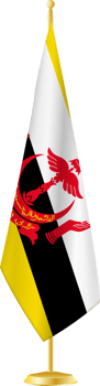Brunei flag on a flag stand png
