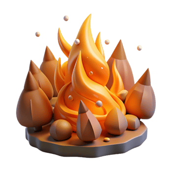 wonderful traditional Forest Fire Flames Isolated with Orange Glow detailed png