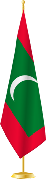 Maldives flag on a flag stand png