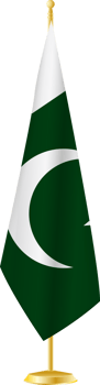 Pakistan flag on a flag stand png