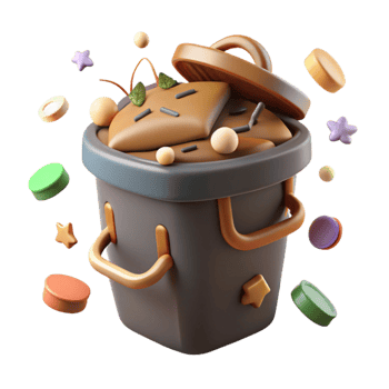 wonderful creative Compost Bin Top View Isolated Cutout png