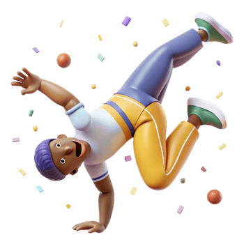 beautiful abstract Capoeira Cartwheel Athletic Move Isolated Dynamic Action original png