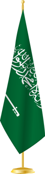 Saudi Arabia flag on a flag stand png