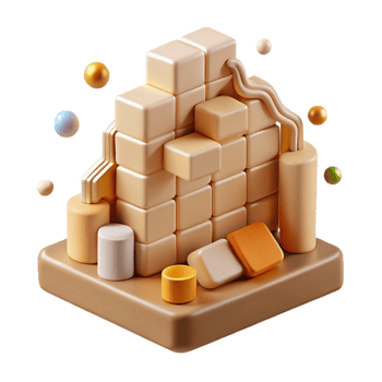 wonderful vintage Beige Renko Chart Element Isolated with Brick-like Blocks genuine png
