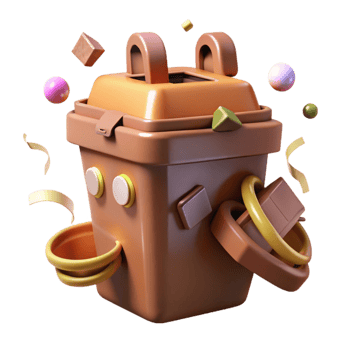 beautiful contemporary Composting Bin Brown Isolated premium png