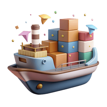 extraordinary creative Flat Design Icon of a Merchant Ship Transparent Background exclusive png