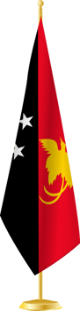 Papua New Guinea flag on a flag stand png